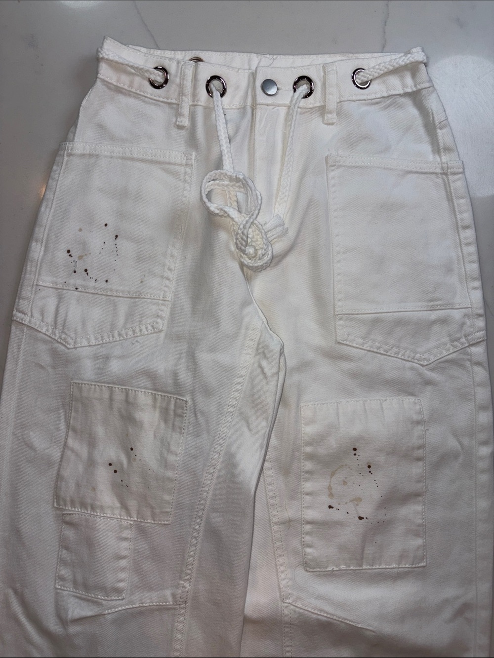 White patchwork Jeans - Picture 4 of 5